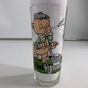 1976 PEPSI Collector Series Warner Bros Single Glass Porky Pig and Petunia